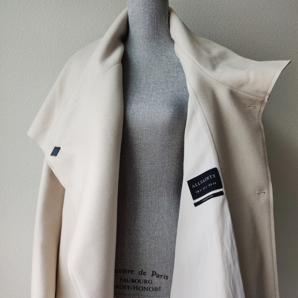 All Saints City Monument Draped Coat - Picture 6 of 8